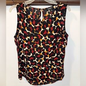 DKNY Ladies Cheetah Sleeveless Blouse Size Medium